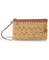 The Sak Vita Straw Zipper Wallet In Natural Primrose Straw