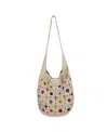 The Sak Women's 120 Crochet Small Hobo Bag In Natural Multi Flowers