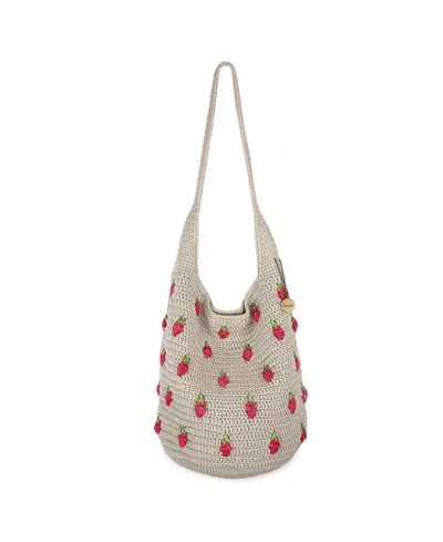 The Sak Women's 120 Crochet Small Hobo Bag In Natural Strawberries