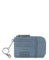 The Sak Women's Iris Leather Card Case Wallet In Maritime Wave Emboss