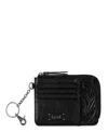 The Sak Women's Iris Leather Card Case Wallet In Black Leaf Emboss 1