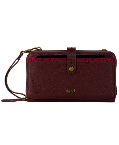 The Sak Women's Iris Leather Convertible Crossbody Bag In Black Chry