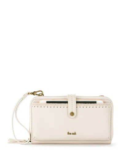 The Sak Iris Leather Smartphone Convertible Crossbody Wallet In Stone