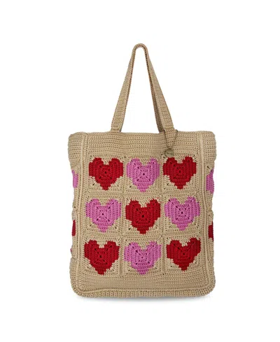 The Sak Women's Lanie Crochet Small Tote Bag In Bamboo Heart