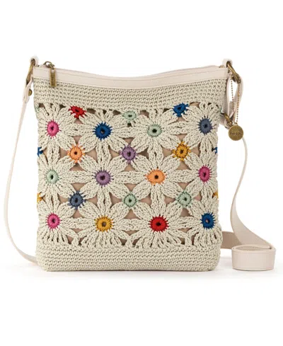 The Sak Women's Lucia Crochet Medium Crossbody Bag In Natural Multi Flowers