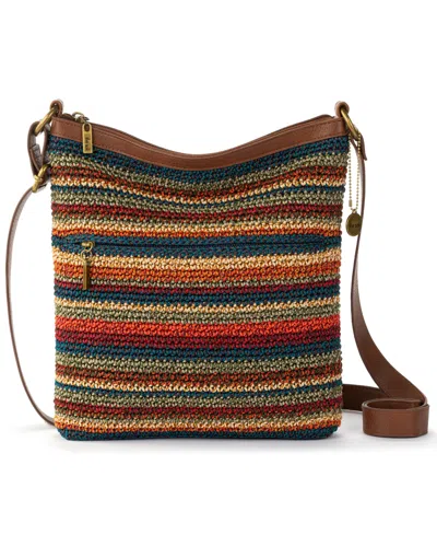 The Sak Women's Lucia Crochet Medium Crossbody Bag In Woodland Stripe