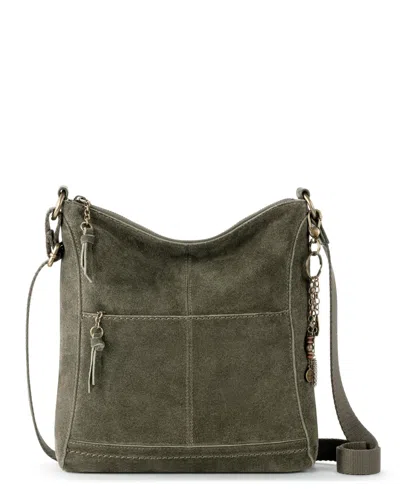 The Sak Lucia Leather Crossbody In Moss Suede