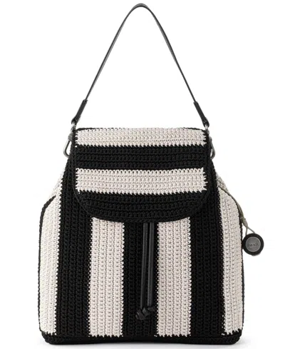 The Sak Women's Sayulita Crochet Backpack In Black Stripe
