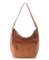 The Sak Sequoia Hobo Leather Bag In Tobacco Floral Emboss