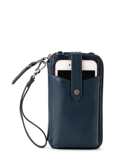 The Sak Silverlake Leather Convertible Smartphone Crossbody In Indigo