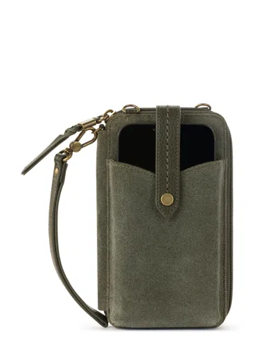 The Sak Women's Silverlake Leather Convertible Smartphone Crossbody Bag In Moss Suede