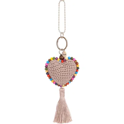 The Sak Yarnicharmz Crochet Heart Dangle In Neutral