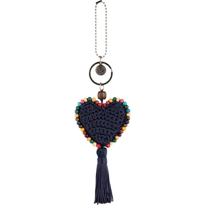 The Sak Yarnicharmz Crochet Heart Dangle In Blue