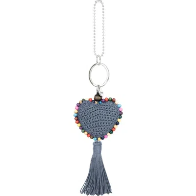 The Sak Yarnicharmz Crochet Heart Dangle In Blue