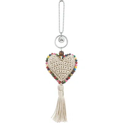The Sak Yarnicharmz Crochet Heart Dangle In Metallic