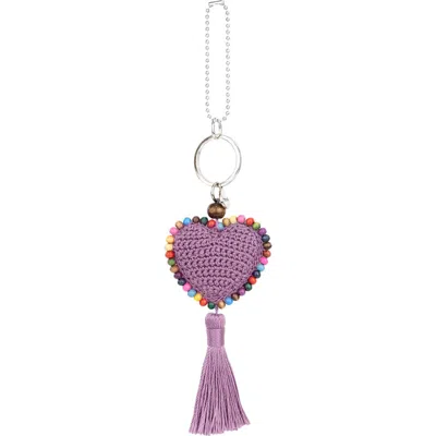 The Sak Yarnicharmz Crochet Heart Dangle In Purple