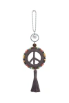 The Sak Yarnicharmz Crochet Peace Dangle In Brown