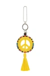 The Sak Yarnicharmz Crochet Peace Dangle In Yellow