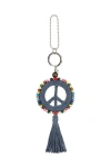 The Sak Yarnicharmz Crochet Peace Dangle In Blue