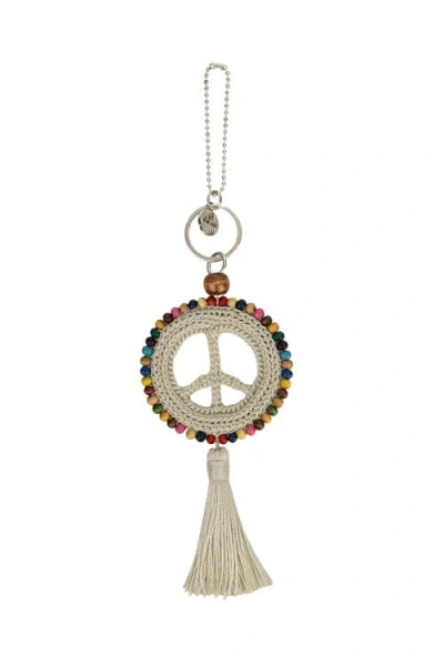 The Sak Yarnicharmz Crochet Peace Dangle In Brown