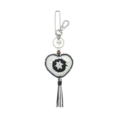 The Sak Yarnicharmz Dangle In Black Sparkle Patch Heart