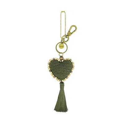 The Sak Yarnicharmz Dangle In Moss Tonal Heart