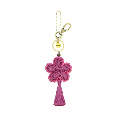 The Sak Yarnicharmz Crochet Flower Dangle In Black