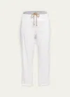 The Salting Carrot Linen Drawstring Trousers In Salt White