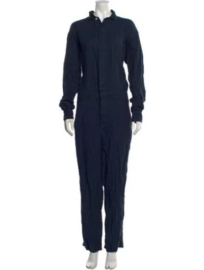 Pre-owned The Salting Linen Jumpsuit In Blue