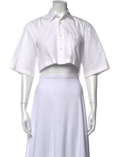 Pre-owned The Salting Short Sleeve Crop Top In White
