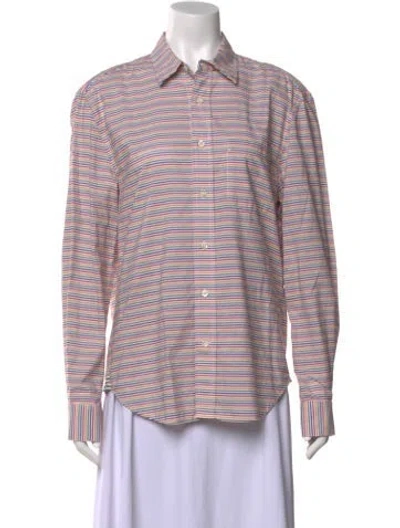 Pre-owned The Salting Striped Long Sleeve Button-up Top W/ Tags In Multi