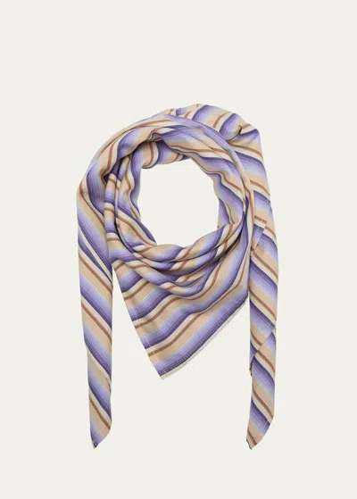 The Salting Thistle Stripe Cotton Head Scarf In Multi
