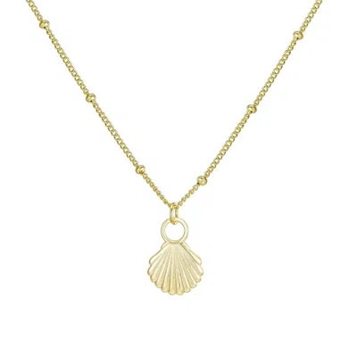The Salty Gem Arianna Shell Pendant Necklace In Gold