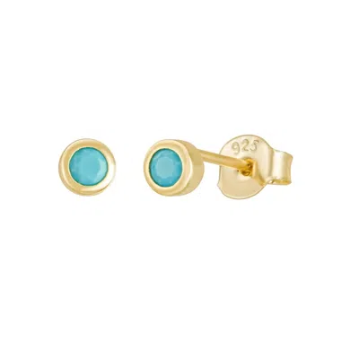 The Salty Gem Sammy Stud Earrings In Turquoise,gold In Multi