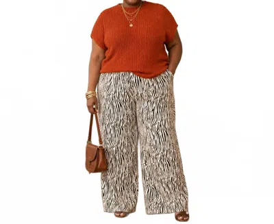 The Sang Faux Leather Zebra Print Pants - Plus In Black/ White In Multi