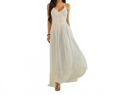 The Sang Jenna Maxi Dress In Off White In Blue