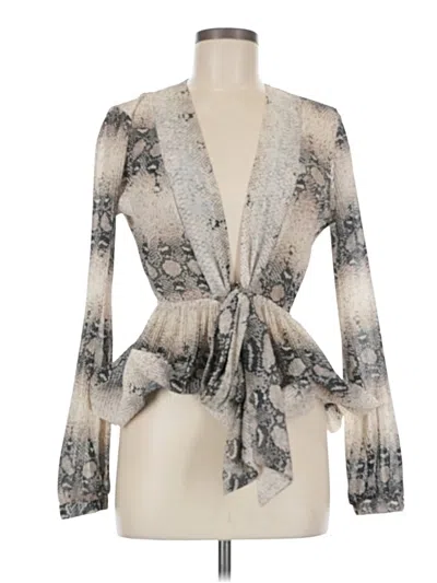 Pre-owned The Sang Long Sleeve Blouse In Silver