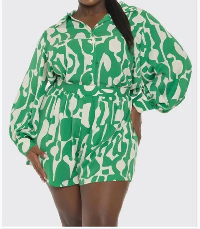 The Sang Mod Boss Shorts Set - Plus In Green And White