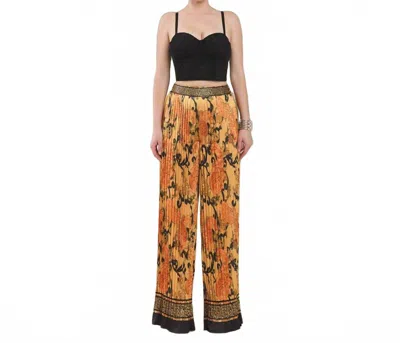 The Sang Pleated Palazzo Pants In Gold Mustard In Yellow