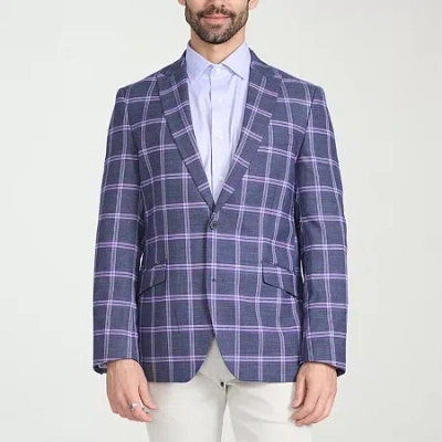 The Savile Row Co Mens Plaid Modern Fit Sport Coat In Black