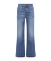 The Seafarer Jane Blue Trousers With Front Pockets And Washed Effect In Cotton Woman In Blue