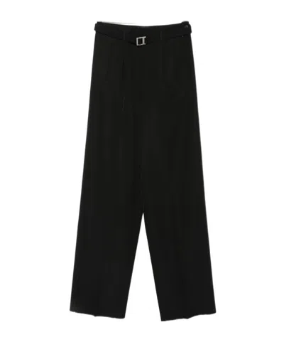 The Seafarer Belted Wide-leg Trousers In Black