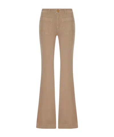 The Seafarer Button-detail Casual Trousers In Brown