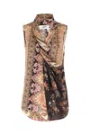 The Seafarer Woman Top Dark Brown Size 6 Silk