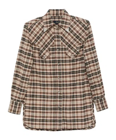 The Seafarer Check-pattern Western Shirt In Brown