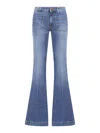 The Seafarer Jane Blue Trousers With Front Pockets And Washed Effect In Cotton Woman In Blue