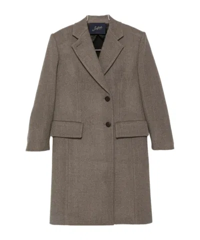 The Seafarer Double-breasted Belted Coat In Gray