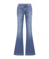 The Seafarer Jane Blue Trousers With Front Pockets And Washed Effect In Cotton Woman In Blue