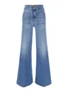 The Seafarer Jane Blue Trousers With Front Pockets And Washed Effect In Cotton Woman