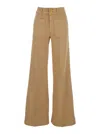The Seafarer Jane Brown Pants With Patch Pockets On The Front And Logo Patch On The Back In Cotton Woman In Brown